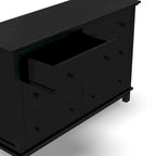 Black 6-Drawer Wood Dresser, 1-Person Bedroom Storage