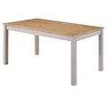 Gray/Brown Solid Pine Wood Rectangular Dining Table for 4-6, 59" W