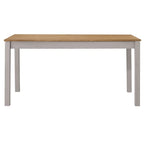 Gray/Brown Solid Pine Wood Rectangular Dining Table for 4-6, 59" W