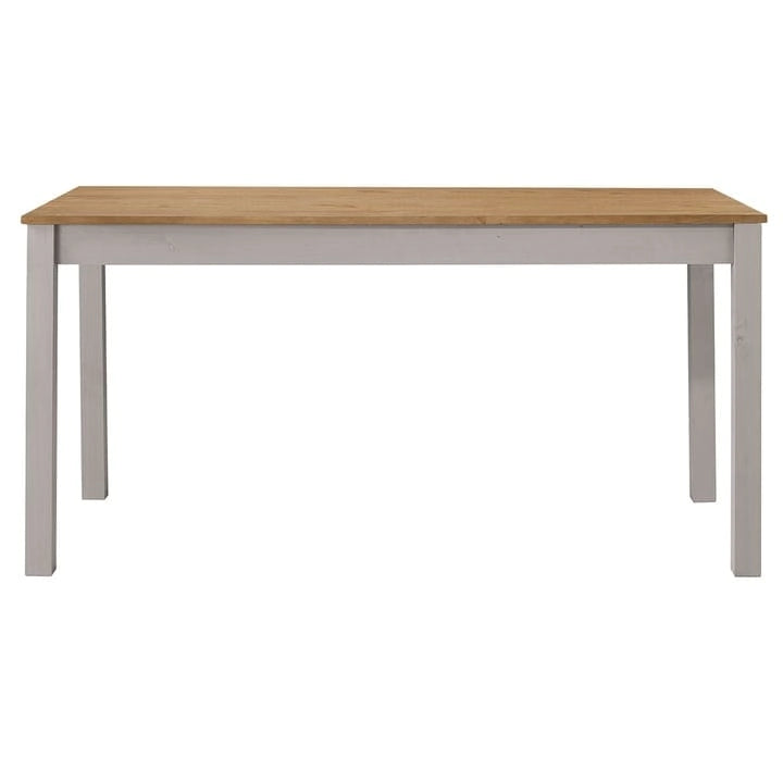 Gray/Brown Solid Pine Wood Rectangular Dining Table for 4-6, 59" W