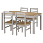 Gray/Brown Solid Pine Wood Rectangular Dining Table for 4-6, 59" W