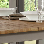 Gray/Brown Solid Pine Wood Rectangular Dining Table for 4-6, 59" W
