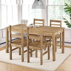 Gray/Brown Solid Pine Wood Rectangular Dining Table for 4-6, 59" W
