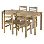 Gray/Brown Solid Pine Wood Rectangular Dining Table for 4-6, 59" W