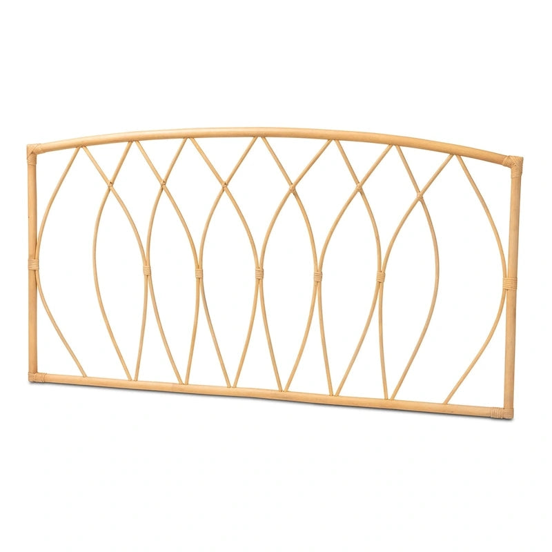 Halia Modern Bohemian Natural Rattan Wall-mountable Headboard-Queen