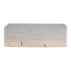 Unfinished/Espresso Solid Rubberwood Computer Desk with Flip-Down Drawer, 1-Person