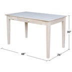 Unfinished/Espresso Solid Rubberwood Computer Desk with Flip-Down Drawer, 1-Person