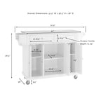 Brown Mahogany Kitchen Cart with Gray Granite Top & Storage, Mobile