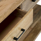 Natural Industrial Console Table, Solid Mango Wood & Metal, 54"W