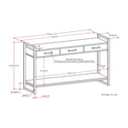 Natural Industrial Console Table, Solid Mango Wood & Metal, 54"W