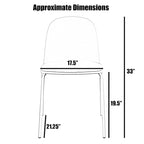 Set of 2 Plastic Eiffel Molded Shell Retro Dining Chairs Accent For Living Room Kitchen Chrome Desk Designer Office