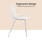 Set of 2 Plastic Eiffel Molded Shell Retro Dining Chairs Accent For Living Room Kitchen Chrome Desk Designer Office