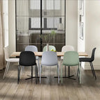 Set of 2 Plastic Eiffel Molded Shell Retro Dining Chairs Accent For Living Room Kitchen Chrome Desk Designer Office