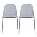 Set of 2 Plastic Eiffel Molded Shell Retro Dining Chairs Accent For Living Room Kitchen Chrome Desk Designer Office