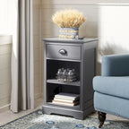 SAFAVIEH Clemie Grey Storage Side Table - 17.7 x 13.8 x 29.9 - 18Wx14Dx30H
