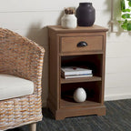 White/Grey/Sepia Pine Storage Side Table, 18"W x 14"D x 30"H