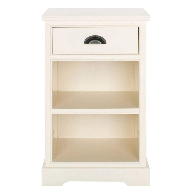 White/Grey/Sepia Pine Storage Side Table, 18"W x 14"D x 30"H
