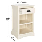 White/Grey/Sepia Pine Storage Side Table, 18"W x 14"D x 30"H