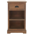 White/Grey/Sepia Pine Storage Side Table, 18"W x 14"D x 30"H