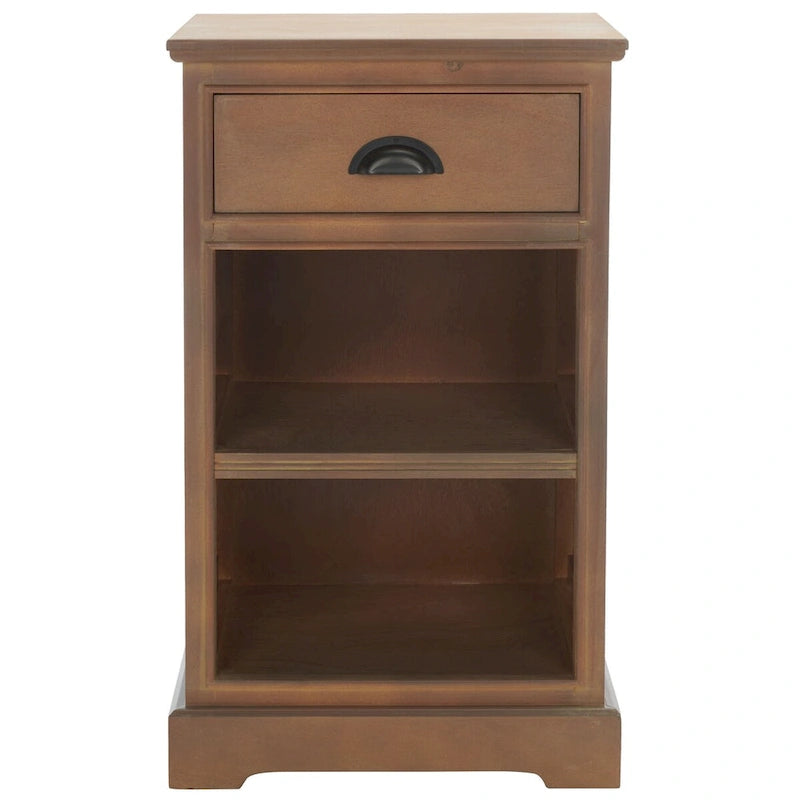 White/Grey/Sepia Pine Storage Side Table, 18"W x 14"D x 30"H