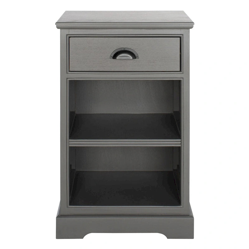 White/Grey/Sepia Pine Storage Side Table, 18"W x 14"D x 30"H