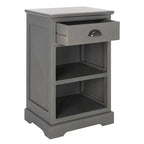 White/Grey/Sepia Pine Storage Side Table, 18"W x 14"D x 30"H