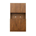 Rustic Farmhouse Tall Wardrobe, Armoire with Shelves, Open Compartment and Drawer, Freestanding Storage Closet Wardrobe Cabinet