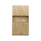 Rustic Farmhouse Tall Wardrobe, Armoire with Shelves, Open Compartment and Drawer, Freestanding Storage Closet Wardrobe Cabinet