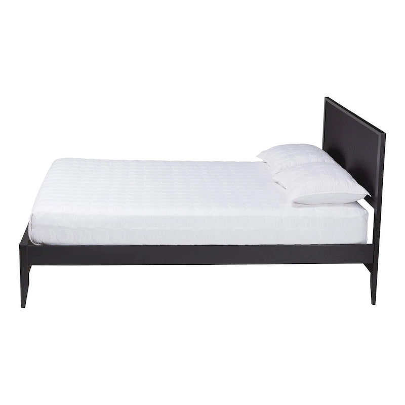 Medieval grooved wooden platform bed