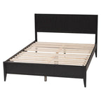 Medieval grooved wooden platform bed