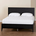 Medieval grooved wooden platform bed