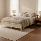 Medieval grooved wooden platform bed