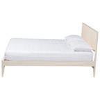 Medieval grooved wooden platform bed
