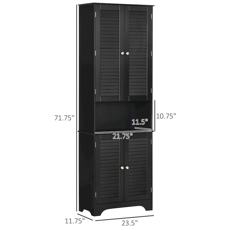 Tall Narrow Bathroom Storage Cabinet w/Doors and Shelf Adjustability