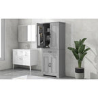 Tall Bathroom Storage Cabinet with Drawers and Adjustable Shelf