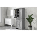Tall Bathroom Storage Cabinet with Drawers and Adjustable Shelf