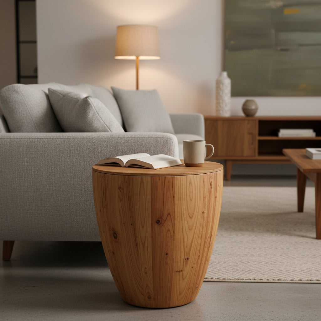 Vintage Style Bucket Shaped Coffee Table
